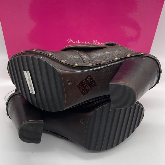 Materia Prima Ruga Kena Shearling Brown Mules Size 37 - Picture 9 of 11